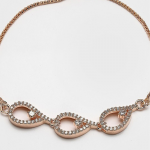 Rose Gold-Plated Silver Toned Sleek Design with Dazzling Diamonds Bracelet